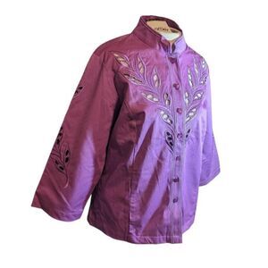 🆕 NWT BOB MACKIE EMBROIDERED CUT OUT JACKET - MEDIUM NWT